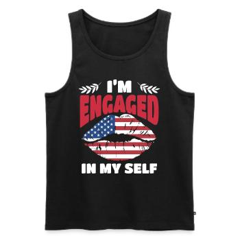 Love Anti Valentine’s Day Drapeau américain Patriotique - Débardeur bio Premium Homme - noir - Devant - AI Model Male 178 light (178cm)