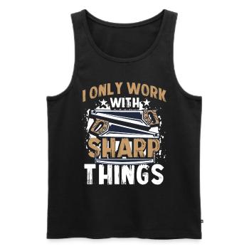Kettensäge Schnitzen Holzfäller - Männer Premium Bio Tank Top - Schwarz - Vorne - Michal (187cm)