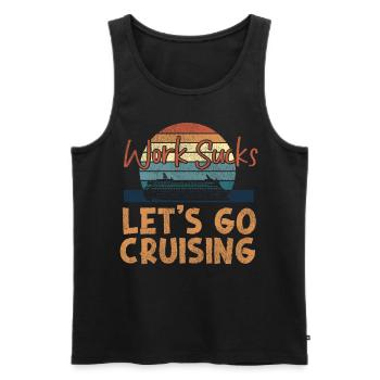 Cruise Ship Vacation Retro Vintage - Männer Premium Bio Tank Top - Schwarz - Vorne - Michal (187cm)
