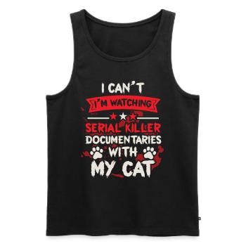 Dokumentarfilm Kitty Cat Lover - Männer Premium Bio Tank Top - Schwarz - Vorne - AI Model Male 178 light (178cm)