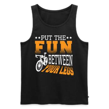 Pedal Riding Mountainbike Radfahrer - Männer Premium Bio Tank Top - Schwarz - Vorne - Michal (187cm)