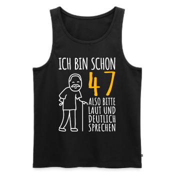 47 Geburtstag Mann Geschenk Lustig 47er 47 Jahre - Männer Premium Bio Tank Top - Schwarz - Vorne - Michal (187cm)