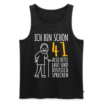 41 Geburtstag Mann Geschenk Lustig 41er 41 Jahre - Männer Premium Bio Tank Top - Schwarz - Vorne - Michal (187cm)
