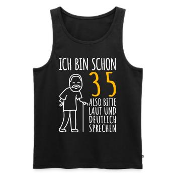 35 Geburtstag Mann Geschenk Lustig 35er 35 Jahre - Männer Premium Bio Tank Top - Schwarz - Vorne - Michal (187cm)