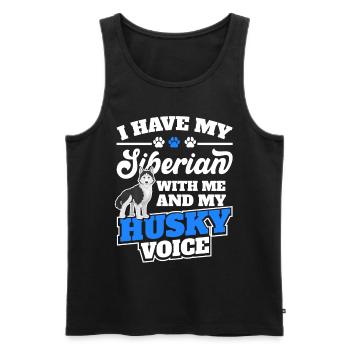 Husky Sibe Proud Husky Mother Dog lover - Men's Premium Organic Tank Top - black - Front - AI Model Male 178 light (178cm)