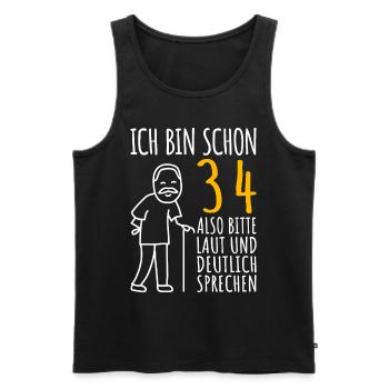 34 Geburtstag Mann Geschenk Lustig 34er 34 Jahre - Männer Premium Bio Tank Top - Schwarz - Vorne - Michal (187cm)