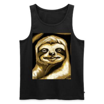 Faultier Portrait Lustig Kubismus Gustav Klimt - Männer Premium Bio Tank Top - Schwarz - Vorne - AI Model Male 178 light (178cm)