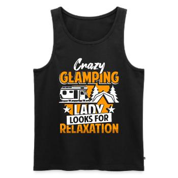 Glamping Camper Glamper - Männer Premium Bio Tank Top - Schwarz - Vorne - AI Model Male 178 light (178cm)