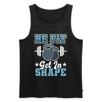 Fitness Muskeln Fitnessstudio Workout - Männer Premium Bio Tank Top - Schwarz - Vorne - Michal (187cm)
