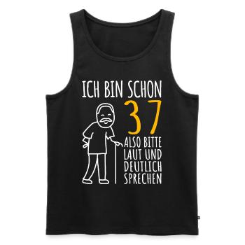 37 Geburtstag Mann Geschenk Lustig 37er 37 Jahre - Männer Premium Bio Tank Top - Schwarz - Vorne - Michal (187cm)