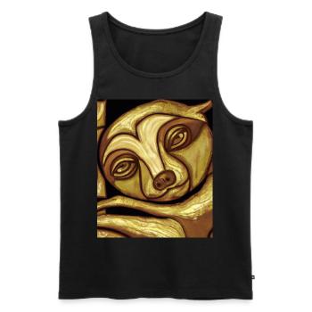 Faultier Portrait Lustig Kubismus Gustav Klimt - Männer Premium Bio Tank Top - Schwarz - Vorne - AI Model Male 178 light (178cm)