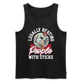 LAX Sticks Spiel Verteidiger Lax Ball Torwart - Männer Premium Bio Tank Top - Schwarz - Vorne - AI Model Male 178 light (178cm)