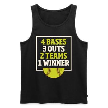 Joueurs de softball - Débardeur bio Premium Homme - noir - Devant - Michal (187cm)