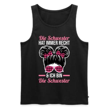 Geschwister Familie Schwestern Schwester - Männer Premium Bio Tank Top - Schwarz - Vorne - Michal (187cm)