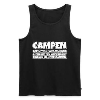 Campen Therapie Lustiger Spruch - Männer Premium Bio Tank Top - Schwarz - Vorne - AI Model Male 178 light (178cm)