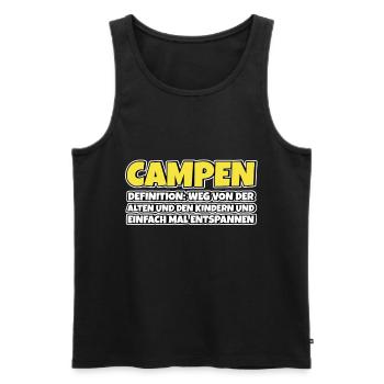 Campen Therapie Lustiger Spruch - Männer Premium Bio Tank Top - Schwarz - Vorne - Michal (187cm)