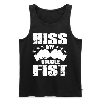 Boxing Kiss My Double Fist Gloves Funny Boxer - Männer Premium Bio Tank Top - Schwarz - Vorne - Michal (187cm)