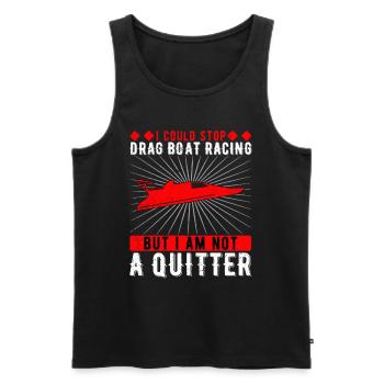 Pourrait arrêter les courses de dragsters mais je ne suis pas un quitter - Débardeur bio Premium Homme - noir - Devant - AI Model Male 178 light (178cm)