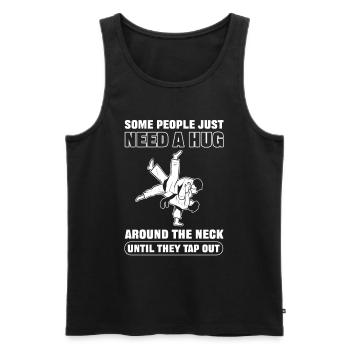 Some People Just Need A Hug Around The Neck Jiu - Männer Premium Bio Tank Top - Schwarz - Vorne - Michal (187cm)