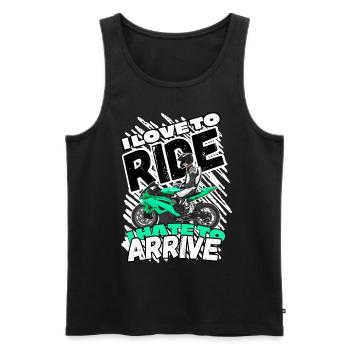 Motorcycle Lifestyle / Motorcycle / Motorcycle biker - Men's Premium Organic Tank Top - black - Front - Michal (187cm)