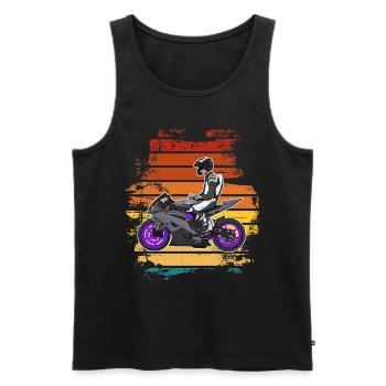 Motorcycle Lifestyle / Motorcycle / Motorcycle biker - Men's Premium Organic Tank Top - black - Front - Michal (187cm)