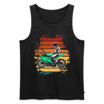 Motorcycle Lifestyle / Motorcycle / Motorcycles biker - Men's Premium Organic Tank Top - black - Front - Michal (187cm)