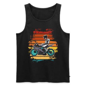 Moto Lifestyle / Moto / Moto motard - Débardeur bio Premium Homme - noir - Devant - Michal (187cm)