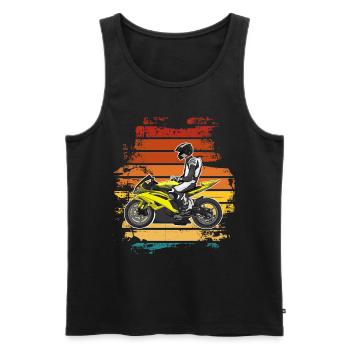 Motorcycle Lifestyle / Motorrad / Motorräder biker - Männer Premium Bio Tank Top - Schwarz - Vorne - Michal (187cm)