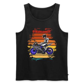 Motorcycle Lifestyle / Motorcycle / Motorcycle biker - Men's Premium Organic Tank Top - black - Front - Michal (187cm)