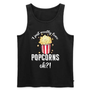 Popcorn Movies Soirée cinéma - Débardeur bio Premium Homme - noir - Devant - AI Model Male 178 light (178cm)