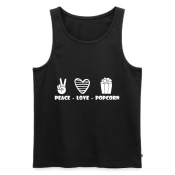 Popcorn Movies Cinema Movie Night Horror - Men's Premium Organic Tank Top - black - Front - AI Model Male 178 light (178cm)