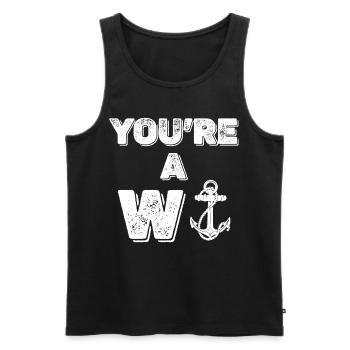 Anker Wasser Meer Nautischer Spruch Kapitän - Männer Premium Bio Tank Top - Schwarz - Vorne - Michal (187cm)