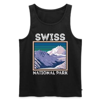 Nationalpark Souvenir Schweizer Alpen Schweiz Berg - Männer Premium Bio Tank Top - Schwarz - Vorne - AI Model Male 178 light (178cm)