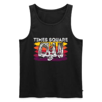 NY Times Square Skyline Retro NYC Andenken New Yor - Männer Premium Bio Tank Top - Schwarz - Vorne - AI Model Male 178 light (178cm)