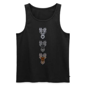 Red deer antlers with deer antlers - Men's Premium Organic Tank Top - black - Front - Michal (187cm)