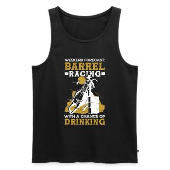 Barrel Racing Drink Bière Rodéo Sports équestres - Débardeur bio Premium Homme - noir - Devant - AI Model Male 178 light (178cm)