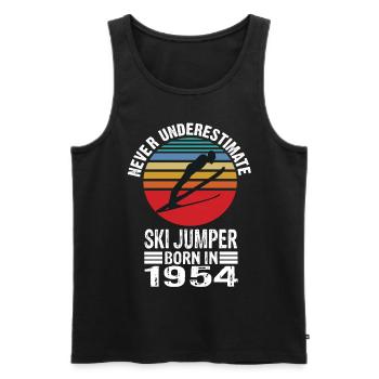 Never Underestimate Ski Jumper born in 1954 - Männer Premium Bio Tank Top - Schwarz - Vorne - Michal (187cm)