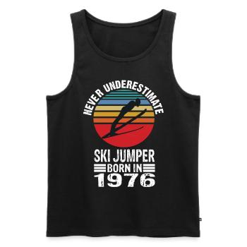 Never Underestimate Ski Jumper born in 1976 - Männer Premium Bio Tank Top - Schwarz - Vorne - Michal (187cm)