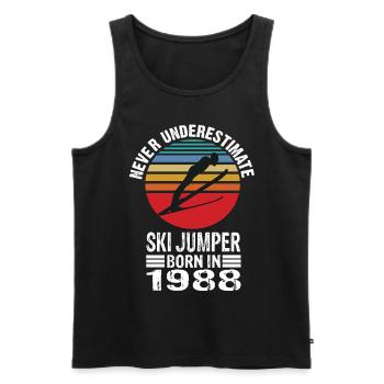 Never Underestimate Ski Jumper born in 1988 - Männer Premium Bio Tank Top - Schwarz - Vorne - Michal (187cm)