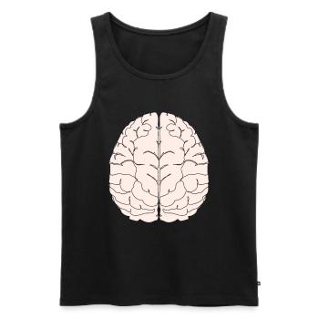 Gehirn Hirn Intelligenz klug schlau Student Uni - Männer Premium Bio Tank Top - Schwarz - Vorne - Michal (187cm)