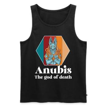 Egypte Retro Anubis Egyptologie Dieu des Morts Ph - Débardeur bio Premium Homme - noir - Devant - Michal (187cm)