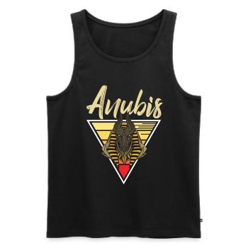 Anubis Pharaon Egyptologie Dieu des morts Egypte S - Débardeur bio Premium Homme - noir - Devant - Michal (187cm)