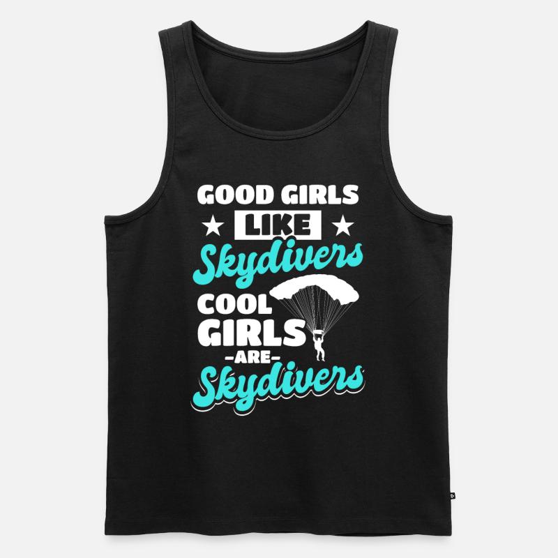 Coole Mädchen sind Fallschirmspringer - Männer Premium Bio Tank Top - Schwarz