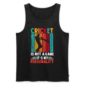 Cricket Ball Game - Men's Premium Organic Tank Top - black - Front - AI Model Male 178 light (178cm)