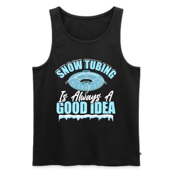 Winter Snow Tubing - Men's Premium Organic Tank Top - black - Front - AI Model Male 178 light (178cm)