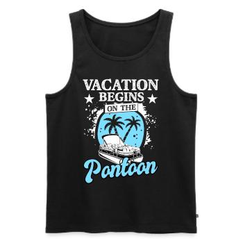 Barge Boating Pontoon Jetty Summer Holiday - Men's Premium Organic Tank Top - black - Front - Michal (187cm)