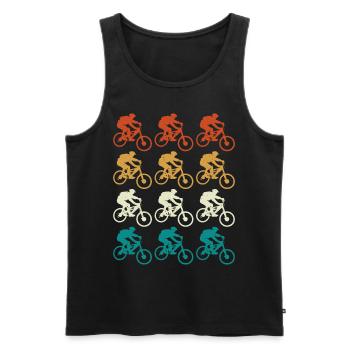 Vintage and Retro BMX for Men - Männer Premium Bio Tank Top - Schwarz - Vorne - Michal (187cm)