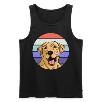 Retro clothing for Lab Labrador - Men's Premium Organic Tank Top - black - Front - Michal (187cm)