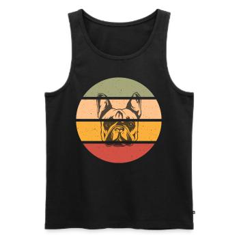 Retro clothing for Bulldog - Men's Premium Organic Tank Top - black - Front - Michal (187cm)
