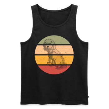 Retro clothing for Cockapoo - Men's Premium Organic Tank Top - black - Front - Michal (187cm)
